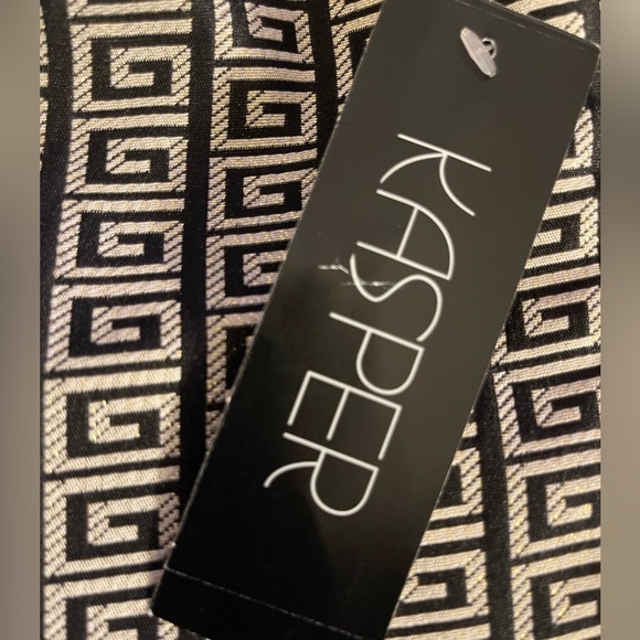 Kasper Hearts on Fire 3PC Lined Pant Suit. Blazer, Top & Pants Gold/Black NWT - Picture 12 of 14